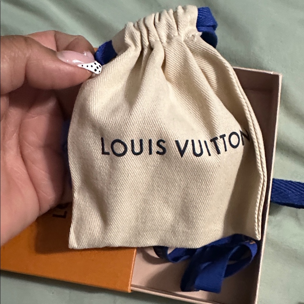 Louis Vuitton Gold Logo Hoop Earrings - Picture 8 of 12